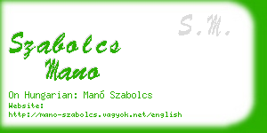 szabolcs mano business card