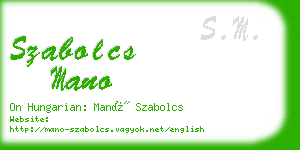 szabolcs mano business card